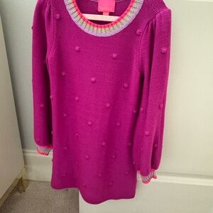 Lilly Pulitzer Fuchsia Sweater with Pom Pom Detail